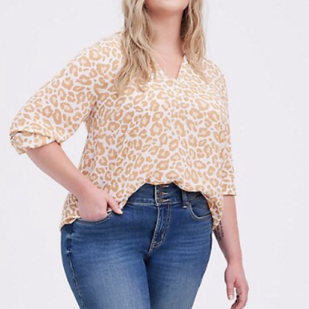 Torrid leopard georgette blouse top 1X 14/16 NWT plus size